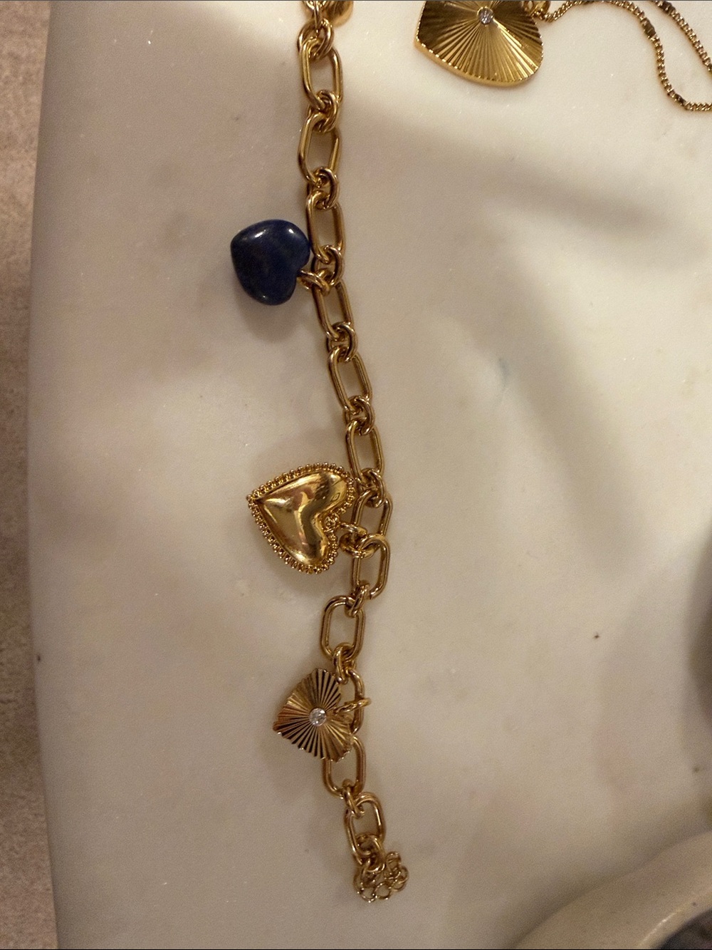 Madewell Gold Heart Pendant Necklace with Matching Charm Bracelet like new - Picture 4 of 5